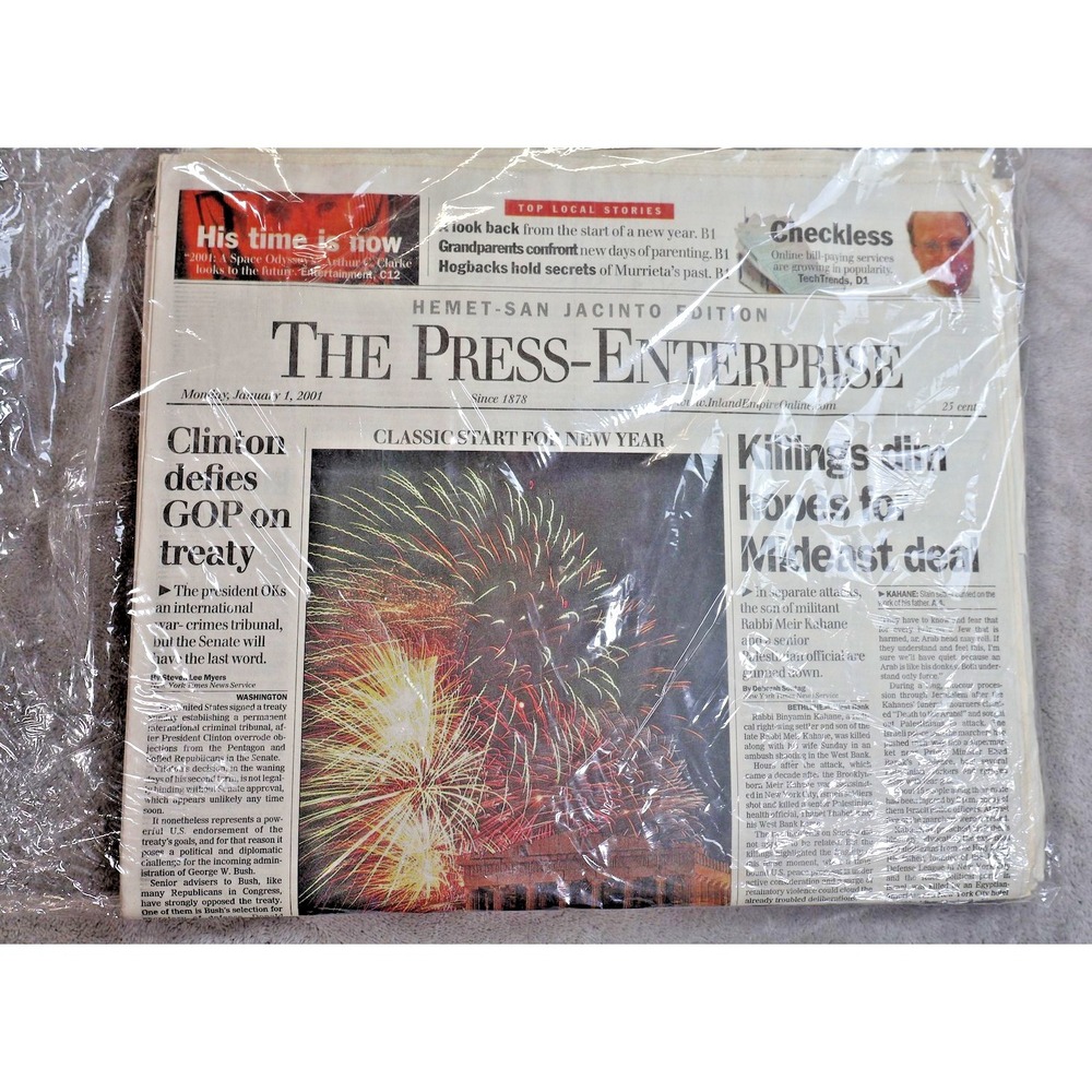 The Press-Enterprise Newspaper January 1‎ 2001 Hemet San Jacinto Edition